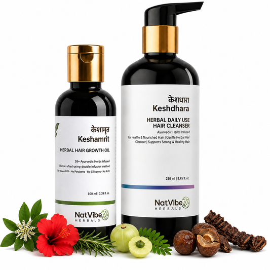 Hair Growth Kit (KESHAMRIT Hair Oil + KESHDHARA Hair Cleanser)